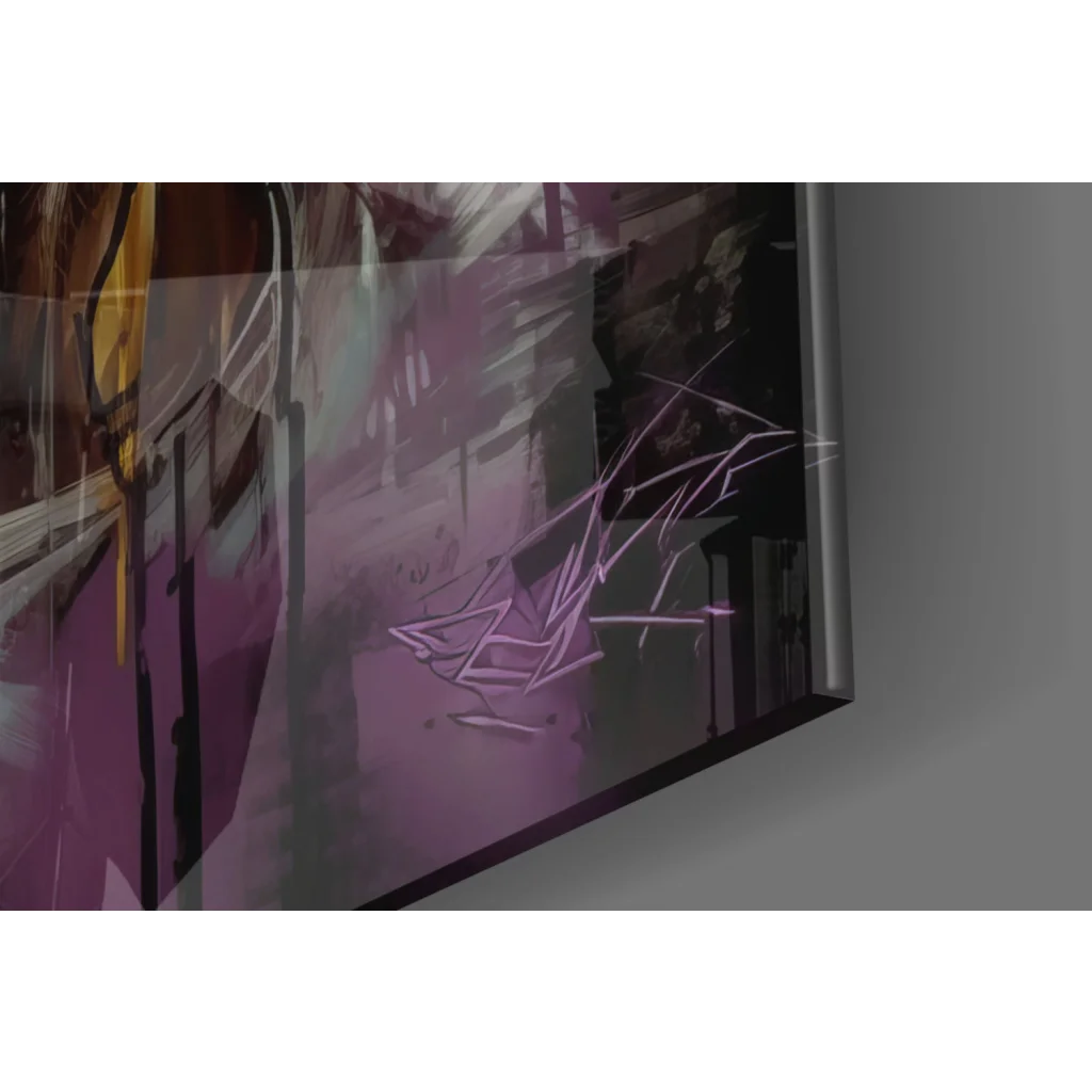 Kobe Bryant tribute wall art: abstract purple black yellow brushstrokes