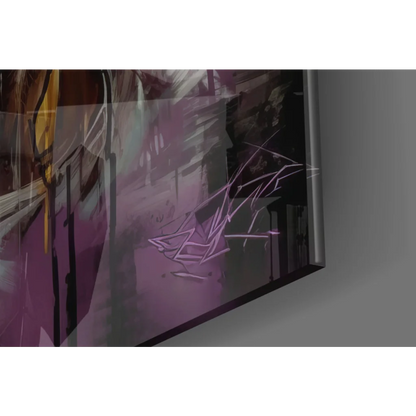 Kobe Bryant tribute wall art: abstract purple black yellow brushstrokes