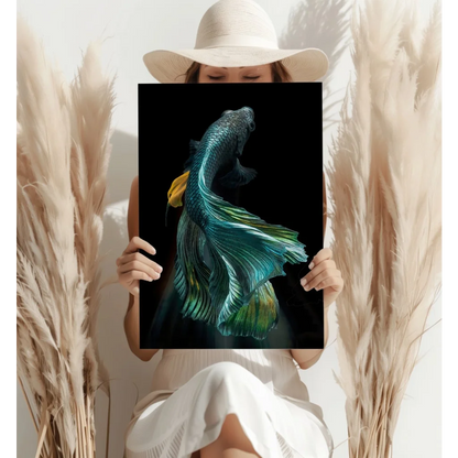 Stunning Betta Fish Insigne Aluminum Prints for Modern Walls | Contemporary Home Wall Art | vintageantiquesgifts.com