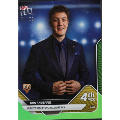 Kon Knueppel 4th pick basketball trading card featuring authenticated sports memorabilia