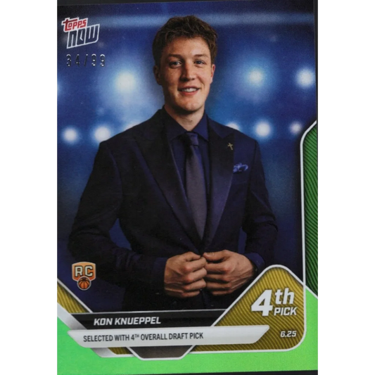 Kon Knueppel 4th pick basketball trading card featuring authenticated sports memorabilia
