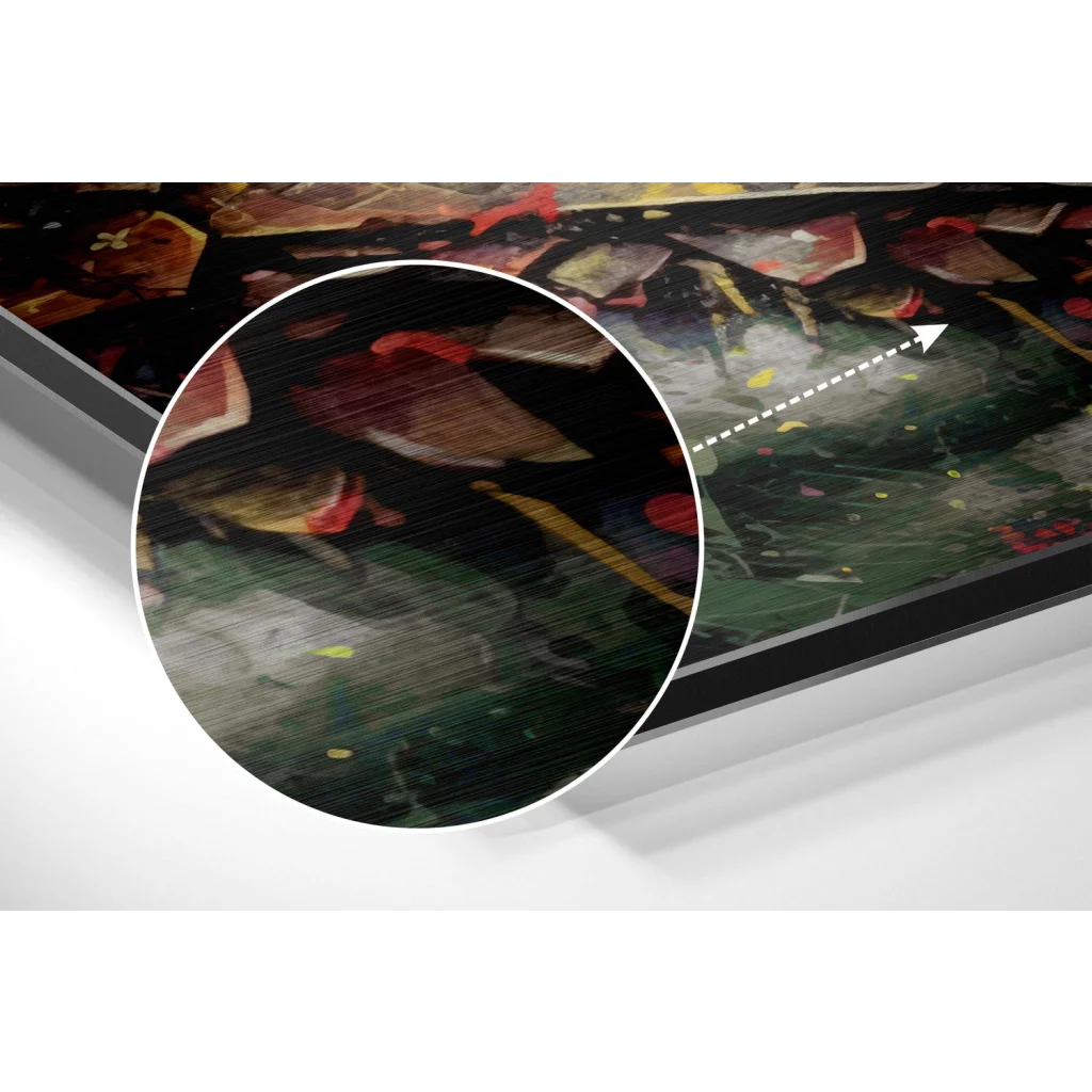 glass wall art Epic Kratos abstract art on brushed aluminium dibond print