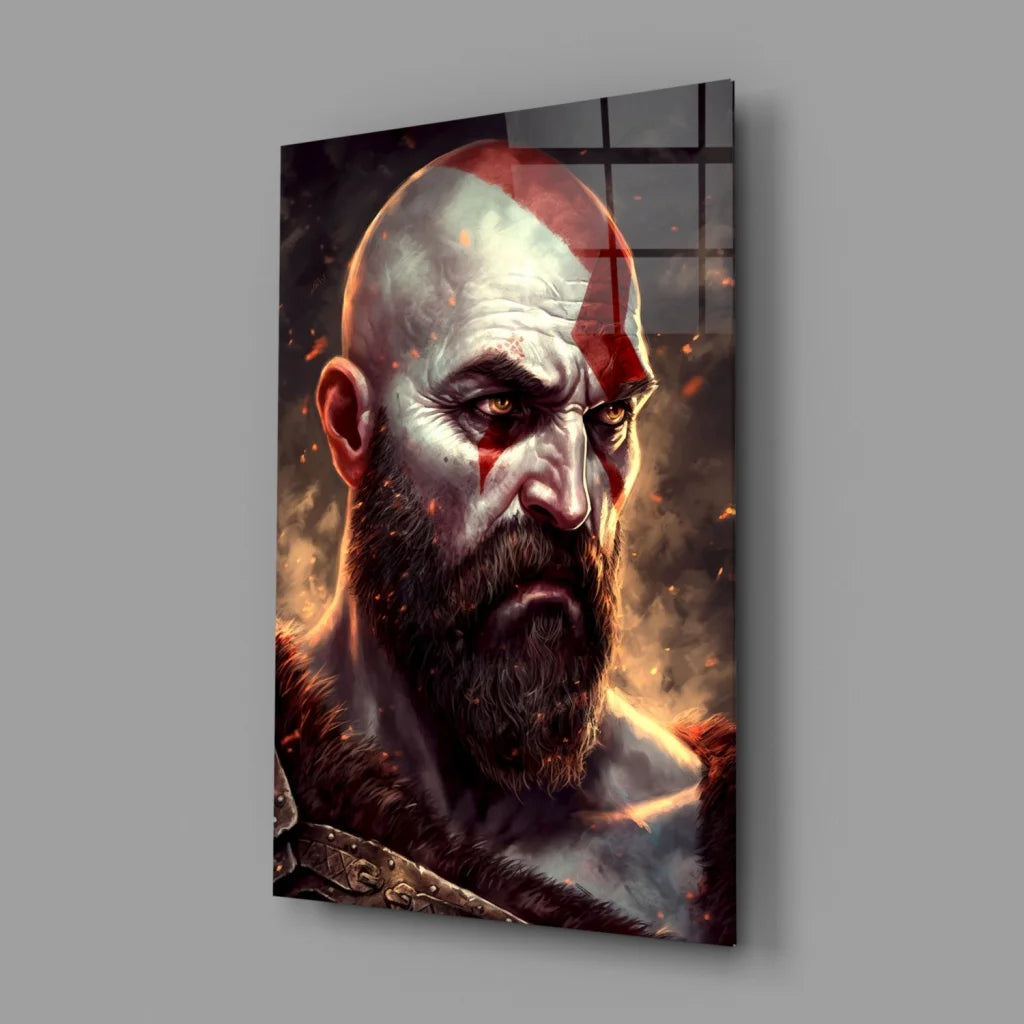 Kratos God of War portrait canvas wall art print