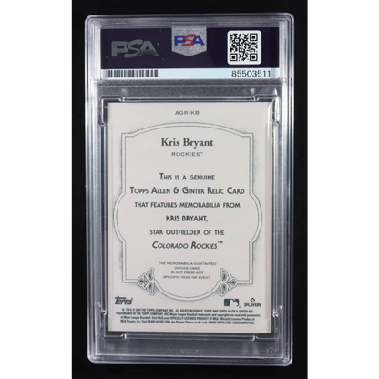 Kris Bryant 2024 Topps Allen game-used memorabilia auto PSA slab