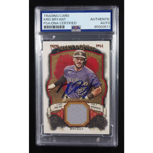Kris Bryant 2024 Topps Allen game-used memorabilia auto PSA authentic