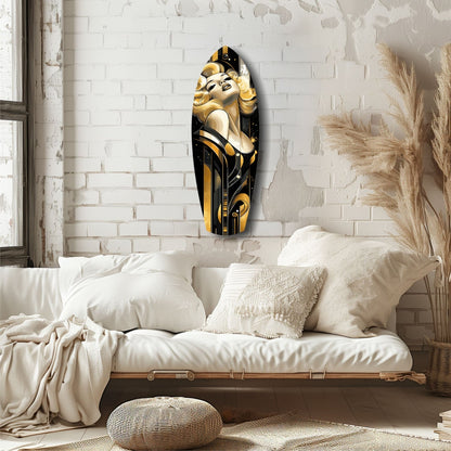 Golden Blonde Bombshell Glass Wall Art