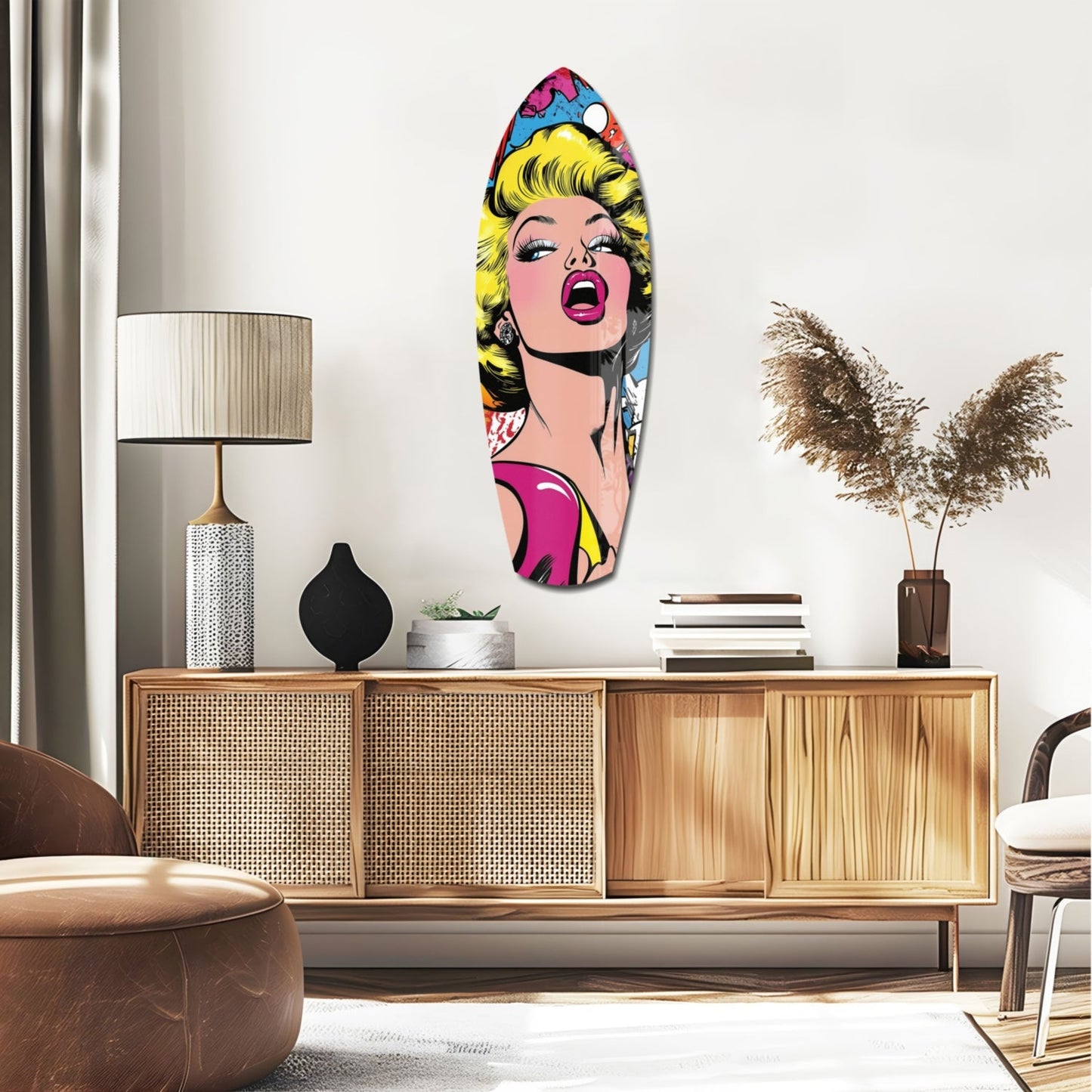 Blonde Starlet Popart Glass Wall Art