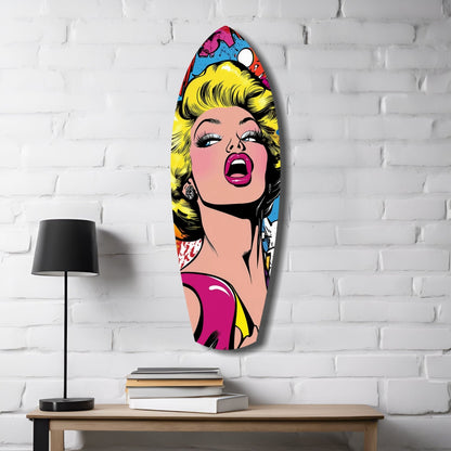 Blonde Starlet Popart Glass Wall Art
