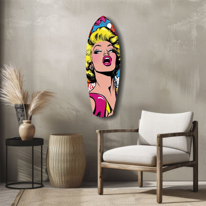 Blonde Starlet Popart Glass Wall Art