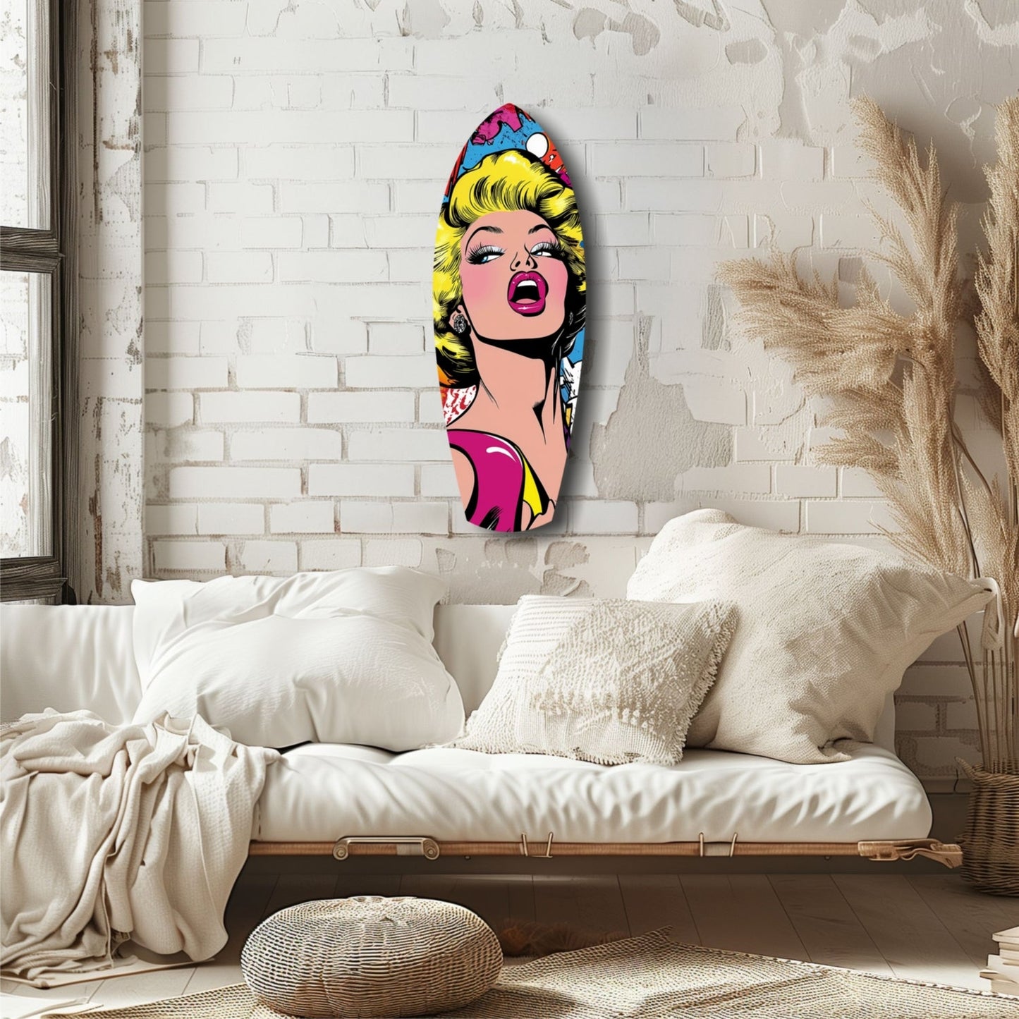Blonde Starlet Popart Glass Wall Art