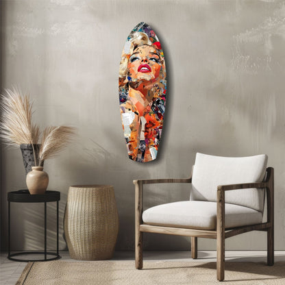 The Shiniest Star Glamour Portrait Glass Wall Art