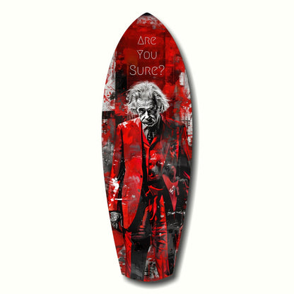 Crimson Collage Are You Sure Surfboard Glass Wall Art