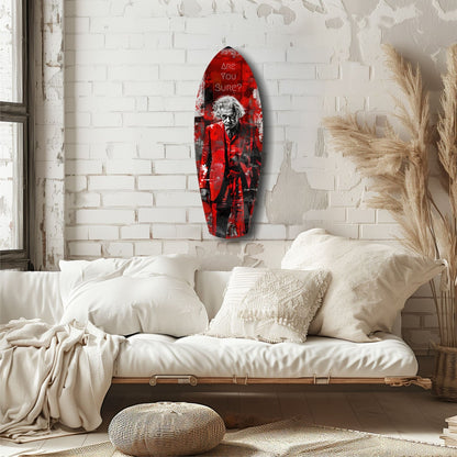 Crimson Collage Are You Sure Surfboard Glass Wall Art
