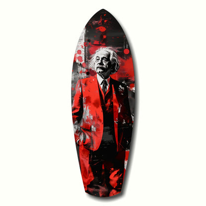 Standing Genius Red Blazer Splatter Glass Wall Art