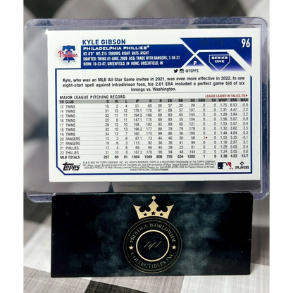 2023 Topps Series 1 Kyle Gibson Phillies card from Prestige Worldwide Collectibles