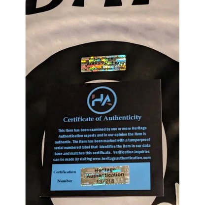Certificate of authenticity with holographic label for Kylian Mbappe Real Madrid signed jersey