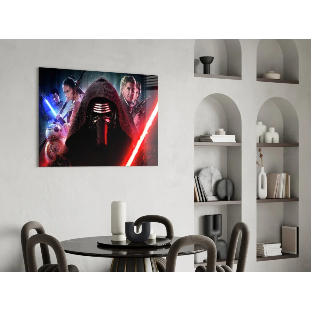 Kylo Ren Star Wars epic canvas wall art print with Rey, Finn, BB-8