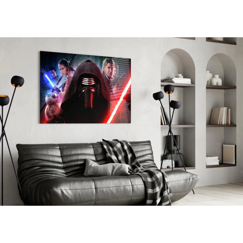 Kylo Ren Star Wars canvas wall art print with dynamic lightsabers