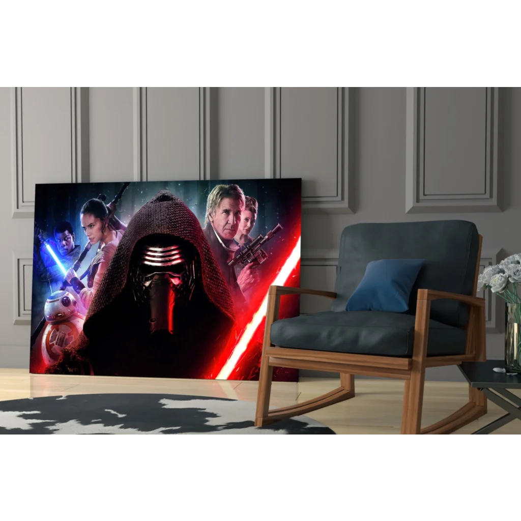 Kylo Ren Star Wars epic canvas wall art print with lightsabers on wall