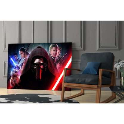 Kylo Ren Star Wars epic canvas wall art print with lightsabers on wall