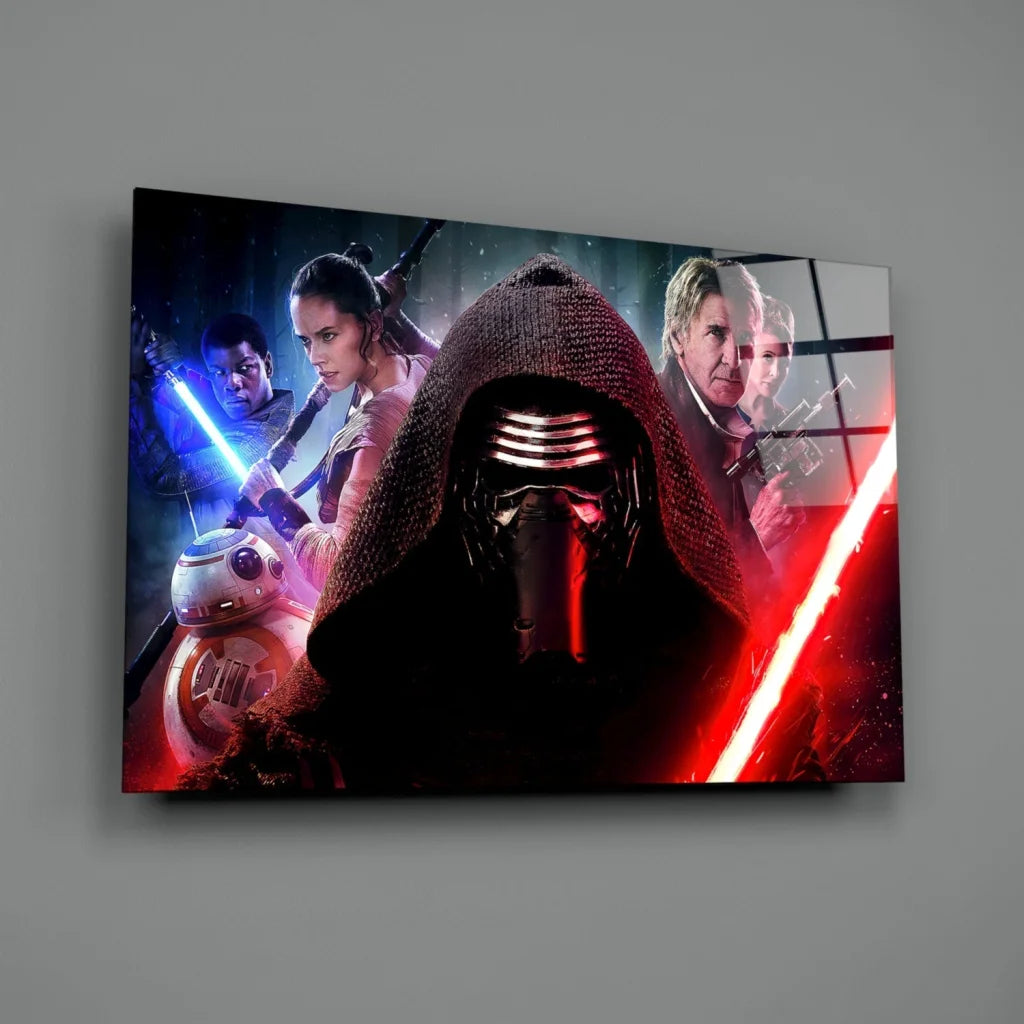 Kylo Ren Star Wars epic canvas wall art print with Rey, Finn, BB-8