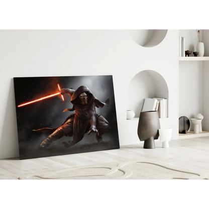Kylo Ren red lightsaber black canvas wall art Star Wars print