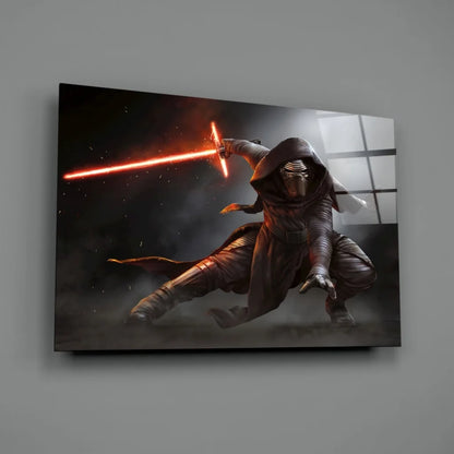 Kylo Ren with red lightsaber Star Wars canvas wall art print
