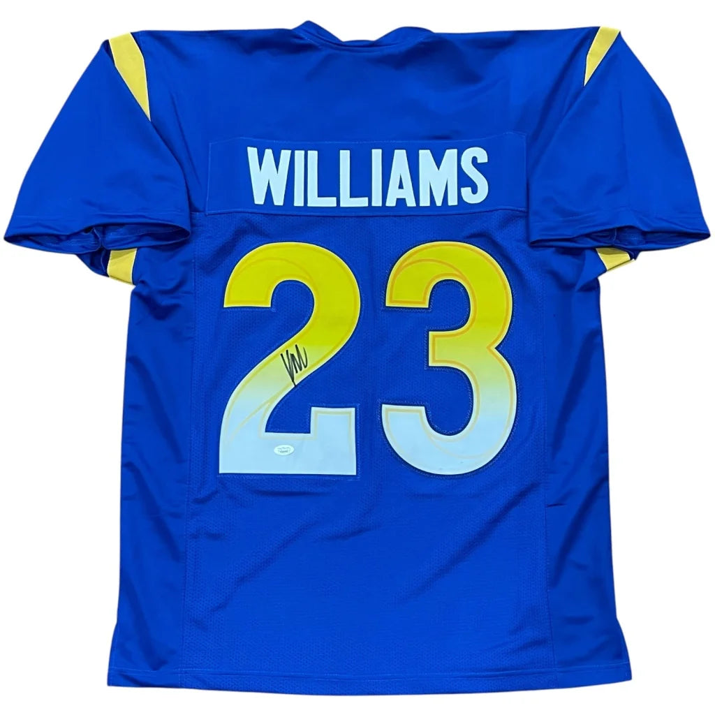 Kyren Williams autographed blue Los Angeles Rams jersey #23