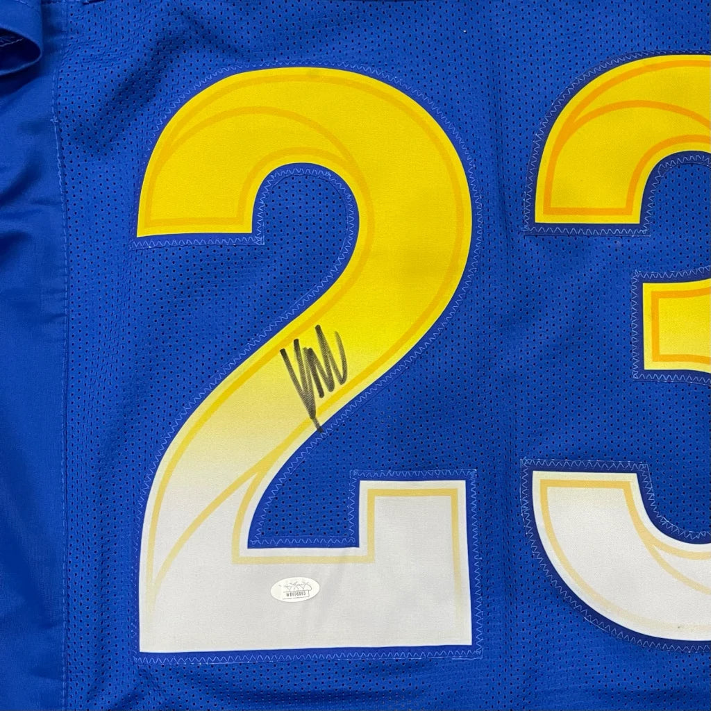 Kyren Williams autographed blue #23 custom jersey with signature
