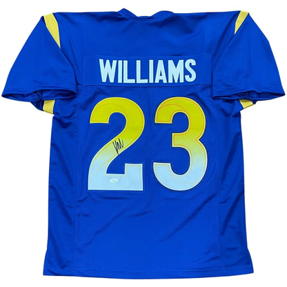 Kyren Williams signed blue yellow jersey number 23 authentic