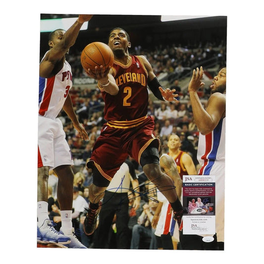 Autographed Kyrie Irving Cleveland Cavaliers photo with JSA authentication for fans