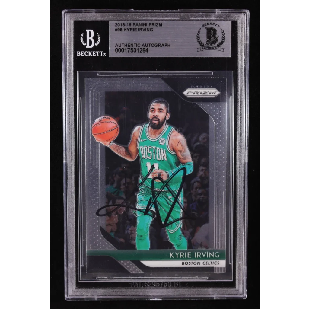 Kyrie Irving signed Panini Prizm graded basketball card with authentic autograph