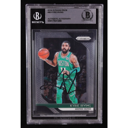 Kyrie Irving signed Panini Prizm graded basketball card with authentic autograph