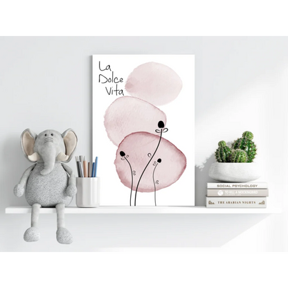 La Dolce Vita Insigne Aluminum Print with pink watercolor circles