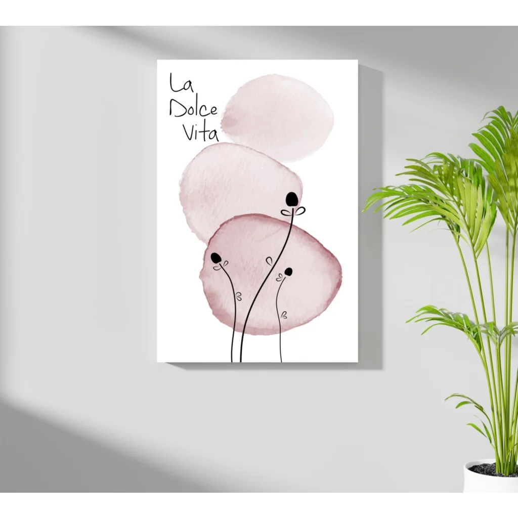 La Dolce Vita Insigne Aluminum Print with pink watercolor circles