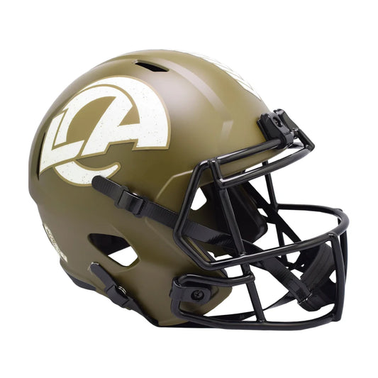 LA Rams 2022 Salute to Service Gold Football Helmet | Creative Sports | vintageantiquesgifts.com