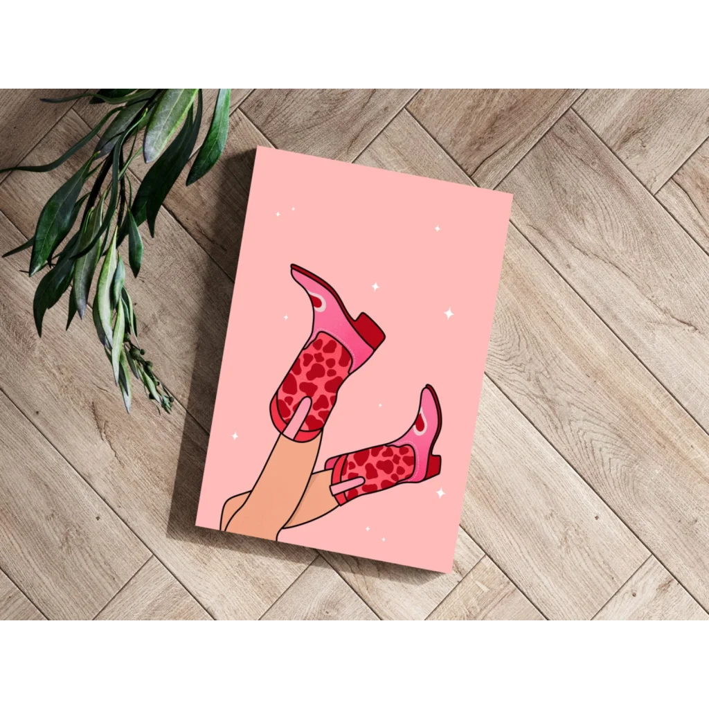 Sparkly Red Leopard Boot Insigne Aluminum Prints | Modern Wall Art Decor | vintageantiquesgifts.com