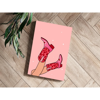 Sparkly Red Leopard Boot Insigne Aluminum Prints | Modern Wall Art Decor | vintageantiquesgifts.com