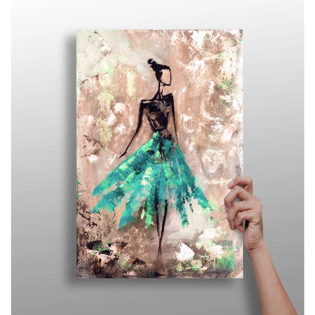 Teal Gown Beauty Insigne Aluminum Prints for Modern Walls | Insigneart USA | vintageantiquesgifts.com