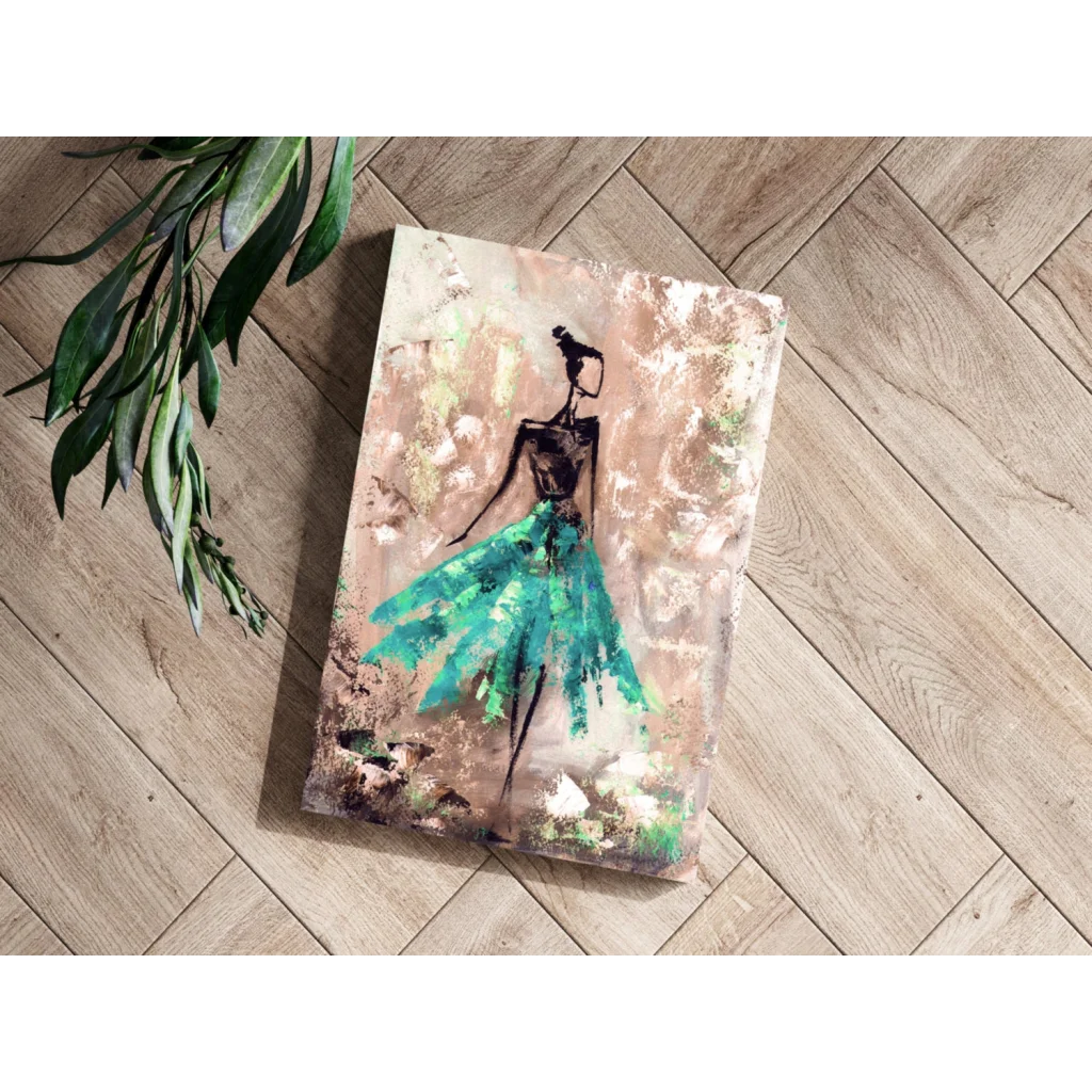 Teal Gown Beauty Insigne Aluminum Prints for Modern Walls | Modern Wall Art Decor | vintageantiquesgifts.com