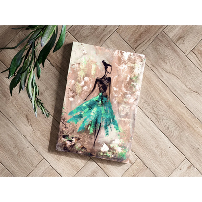 Teal Gown Beauty Insigne Aluminum Prints for Modern Walls | Modern Wall Art Decor | vintageantiquesgifts.com