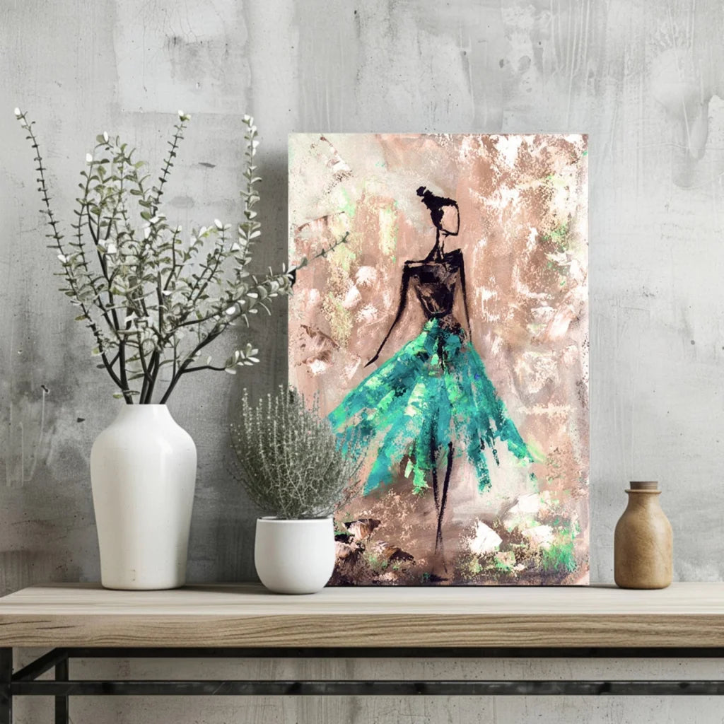 Teal Gown Beauty Insigne Aluminum Prints for Modern Walls | Glass Wall Art Print | vintageantiquesgifts.com