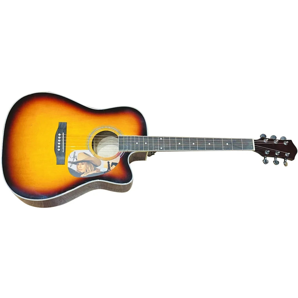 Lainey Wilson sunburst acoustic guitar with glossy cutaway finish