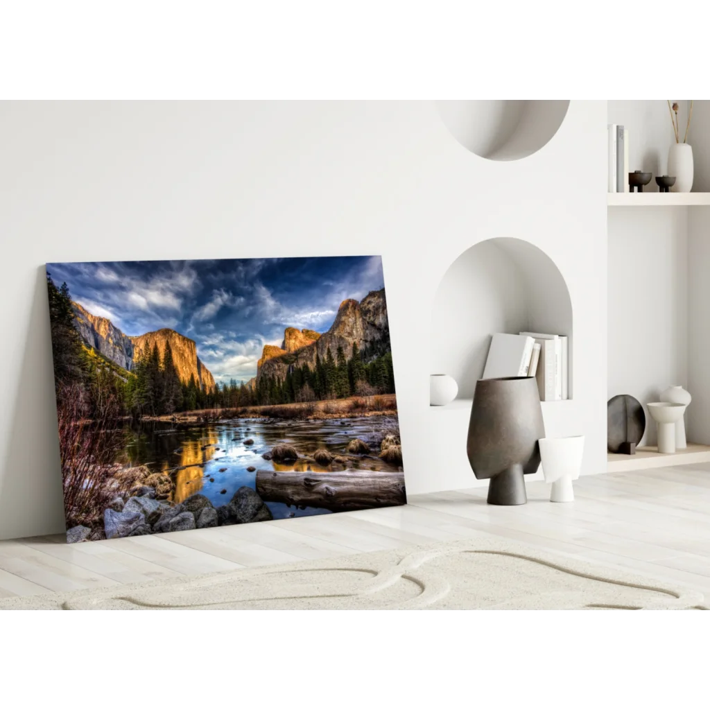 Yosemite Valley Golden Cliffs Canvas Wall Art | Modern Wall Art Decor | vintageantiquesgifts.com