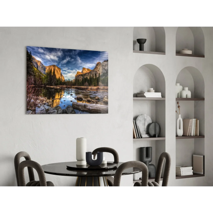Yosemite Valley golden cliffs canvas wall art print