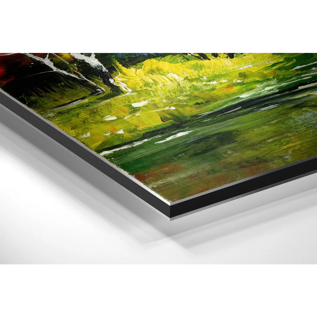 Vibrant Abstract Art on Brushed Aluminium Dibond Canvas | Glass Wall Art Print | vintageantiquesgifts.com