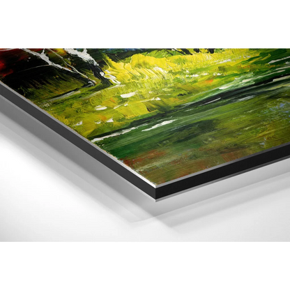Vibrant Abstract Art on Brushed Aluminium Dibond Canvas | Glass Wall Art Print | vintageantiquesgifts.com