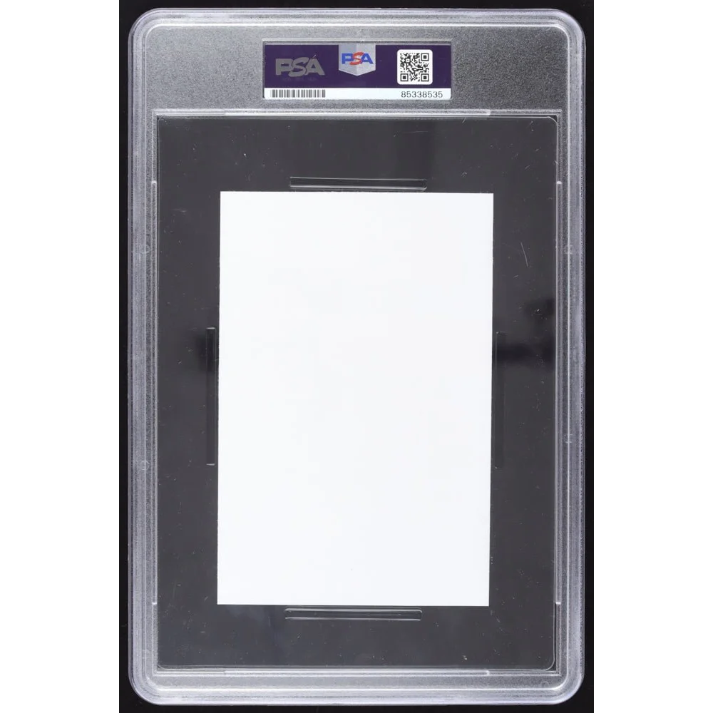 Graded sports card blank with certification featuring Magic Johnson and Pat Riley’s signatures