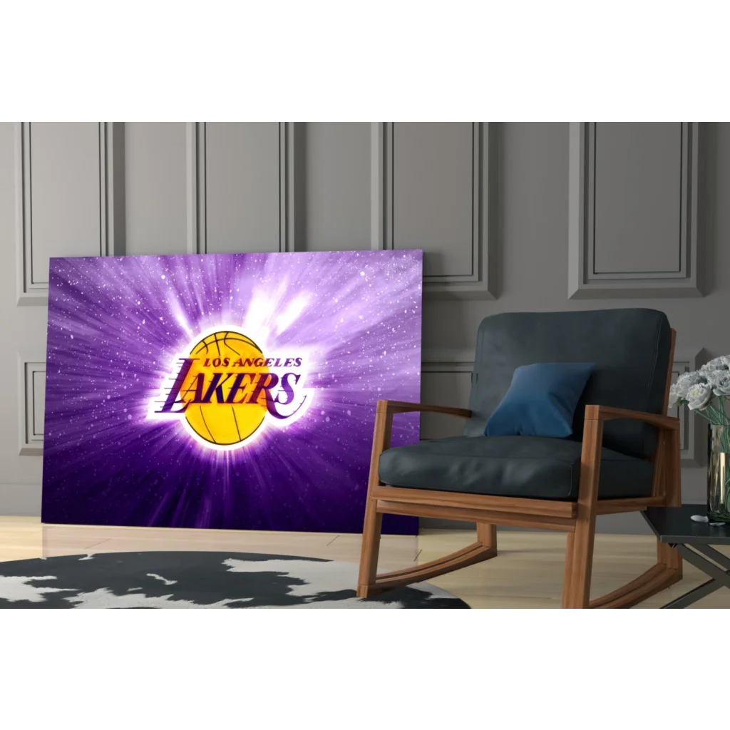 Lakers purple gold logo wall art poster for fans
