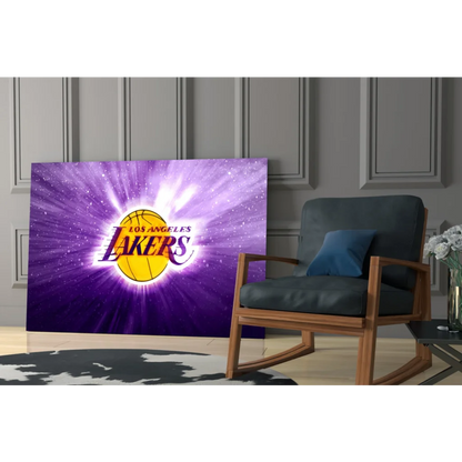 Lakers purple gold logo wall art poster for fans